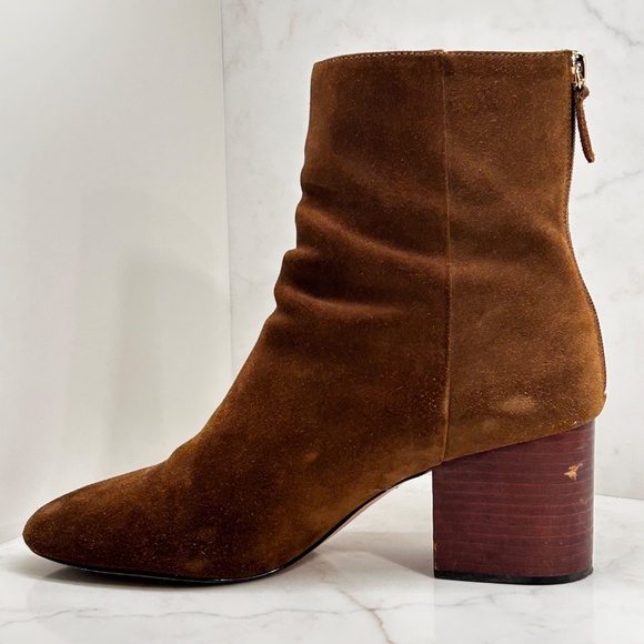 J.Crew Sadie Suede Ankle Boots - Dark Pecan - Stacked Heel - US 11 - With Box - Picture 4 of 13